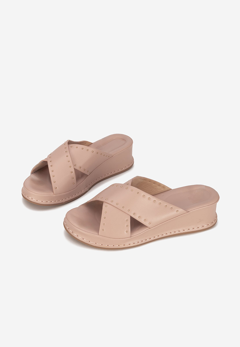 Mules à plateforme roses Hannia