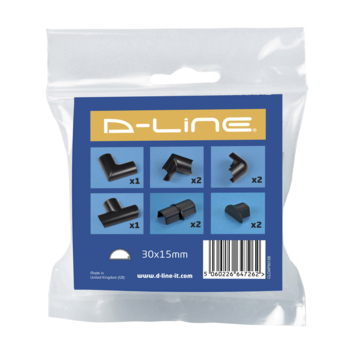 D-line Accessoireskit voor 30/ 15mm D-line Goot Zwart