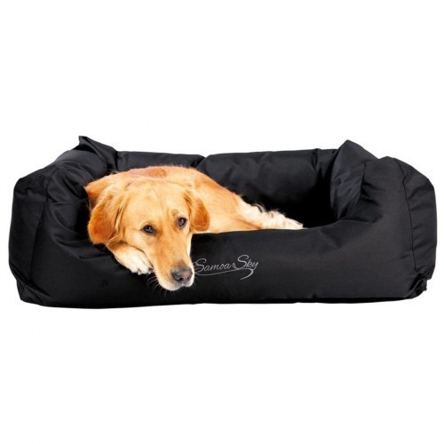Cama preta de náilon para cães