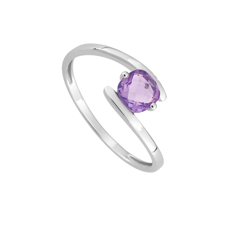 Bague femme - améthyste - Or 9 Carats