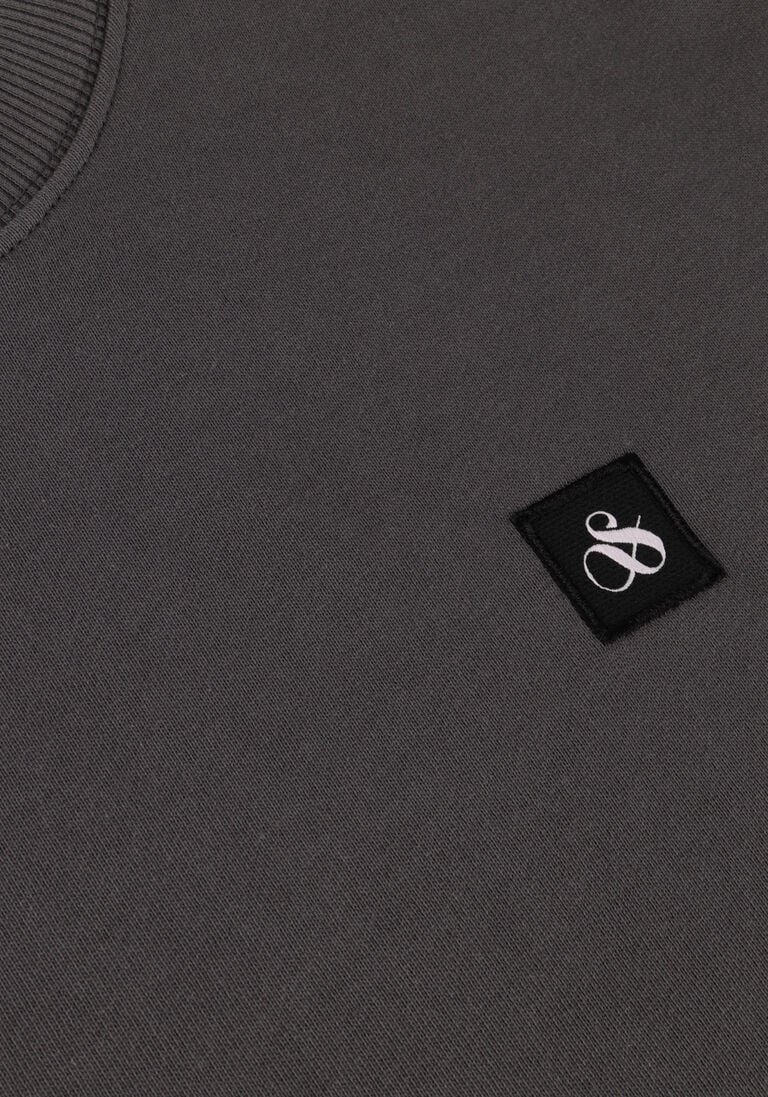 SCOTCH & SODA antraciet scotch & soda trui essential logo badge sweatshirt