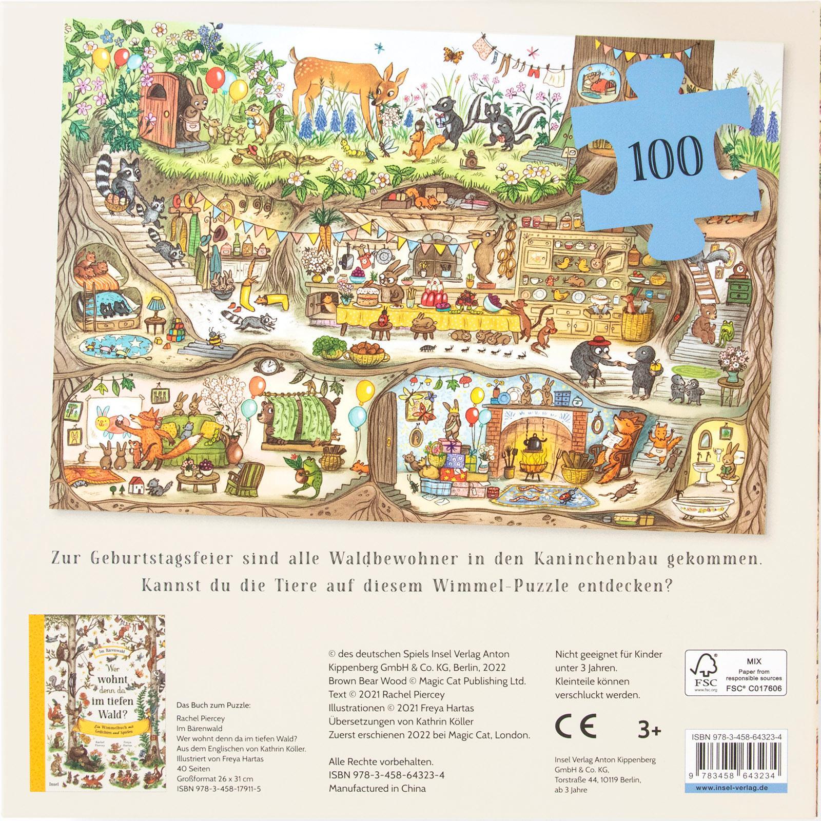 Im Bärenwald. Kaninchens Geburtstag. Puzzle mit 100 Teilen für Kinder ab 4 Jahre