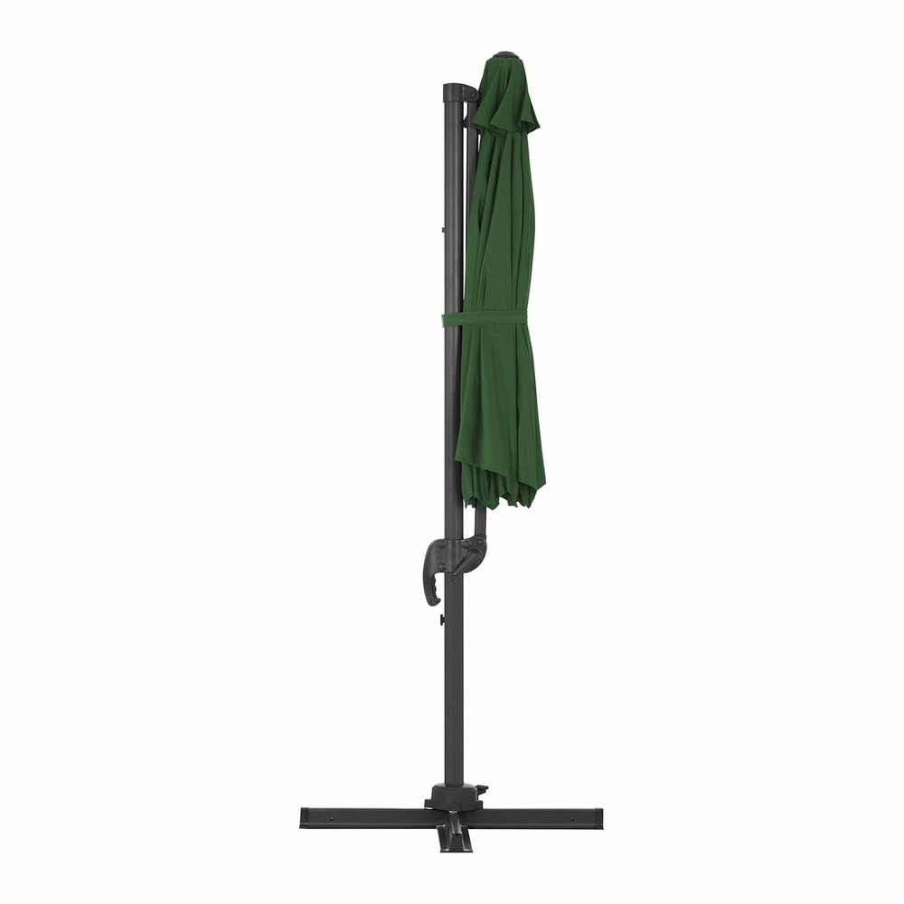 Parasol déporté - vert - rond - diamètre 300 cm - inclinable et pivotant