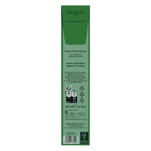 Jean&Len Scented Room Diffusor Green Tea & Citrus