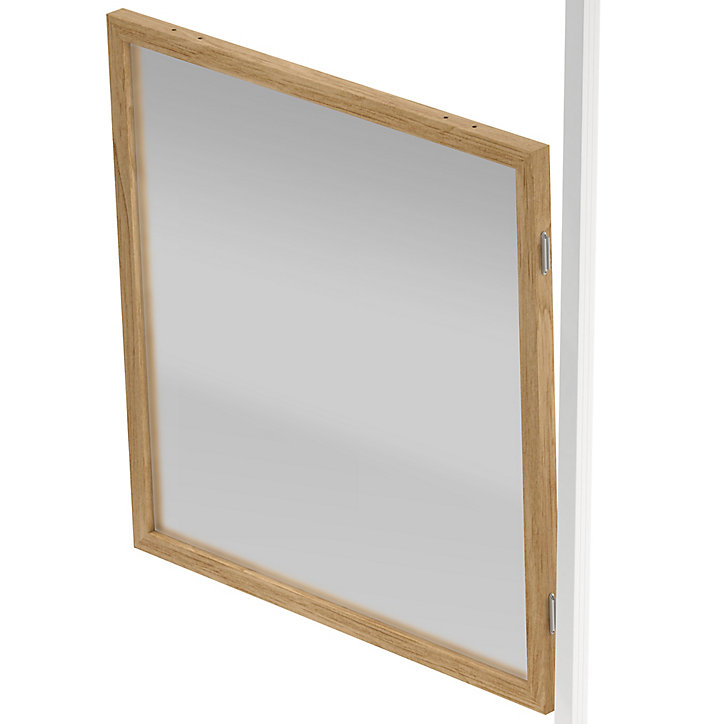 Fenêtre Alara givrée contour chêne 100 x h.100 cm