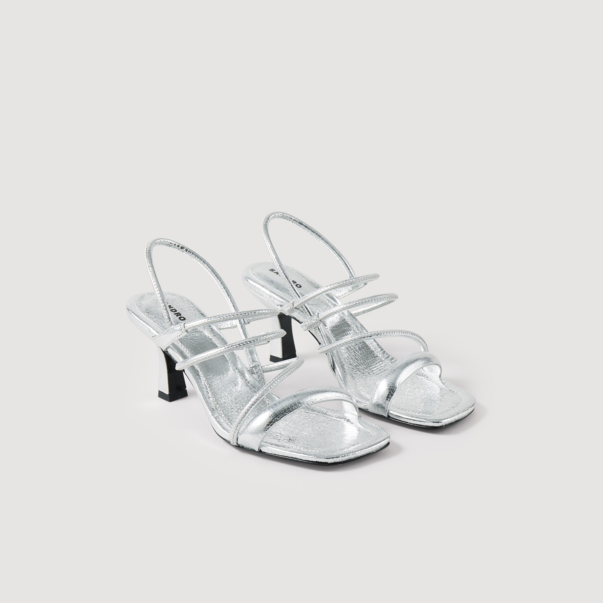 Sandales en cuir metallise