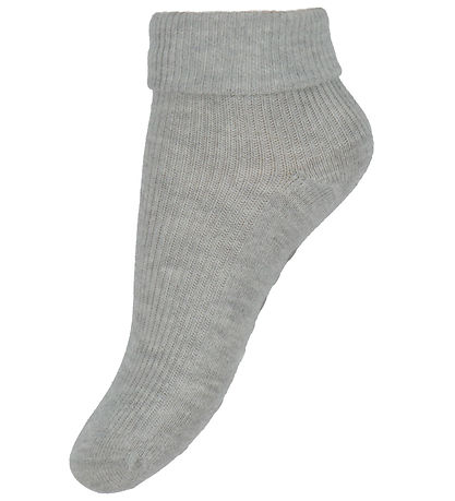 Minymo Strømper - Rib - 2-pak - Skridsikker - Light Grey Melange