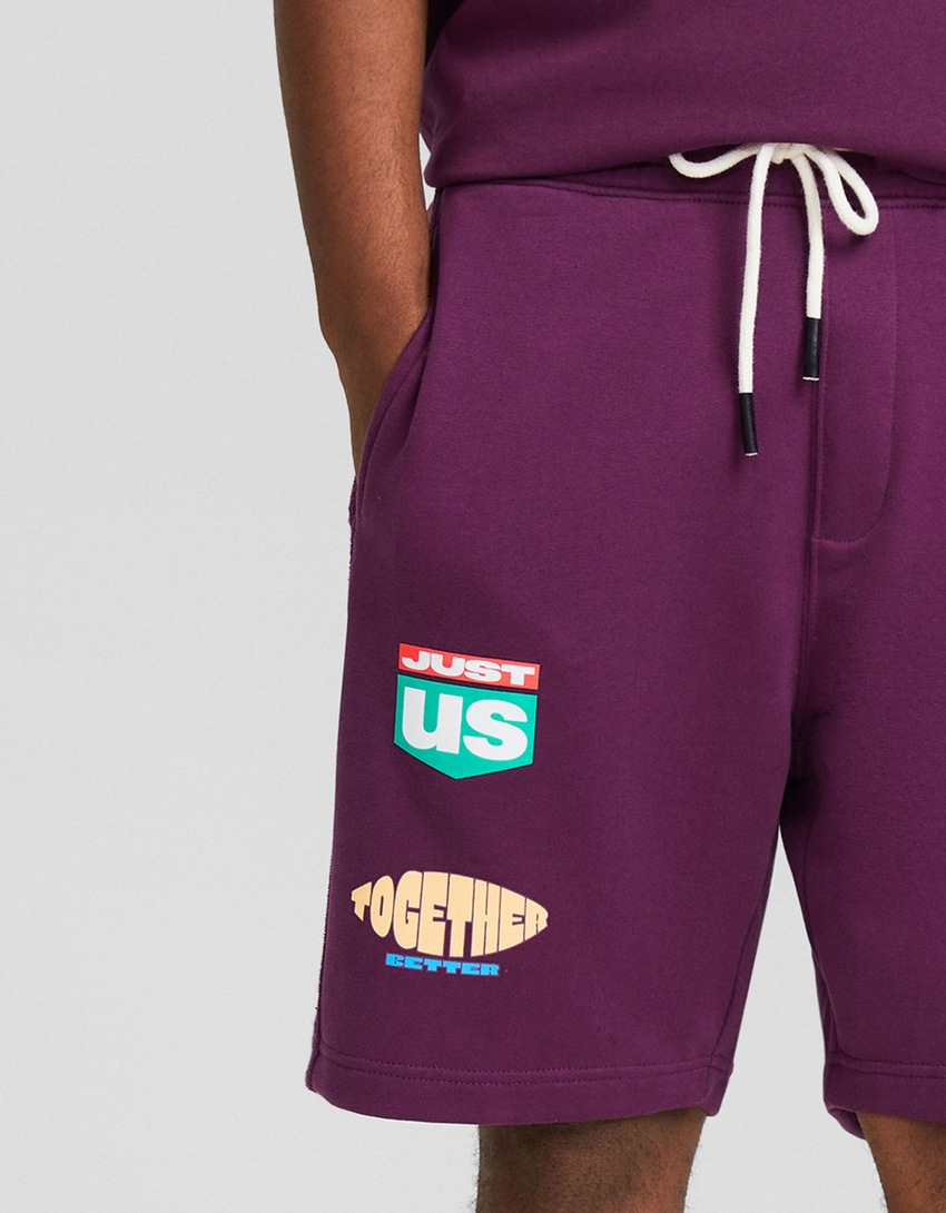 Bermudas com detalhes em pelúcia