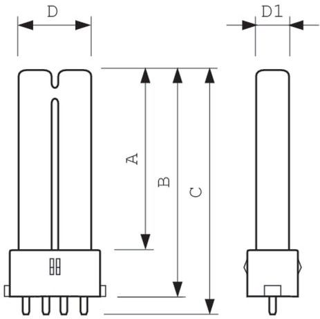 MASTER - PL-S - 9W - 827 Zeer Warm Wit - 4 Pin