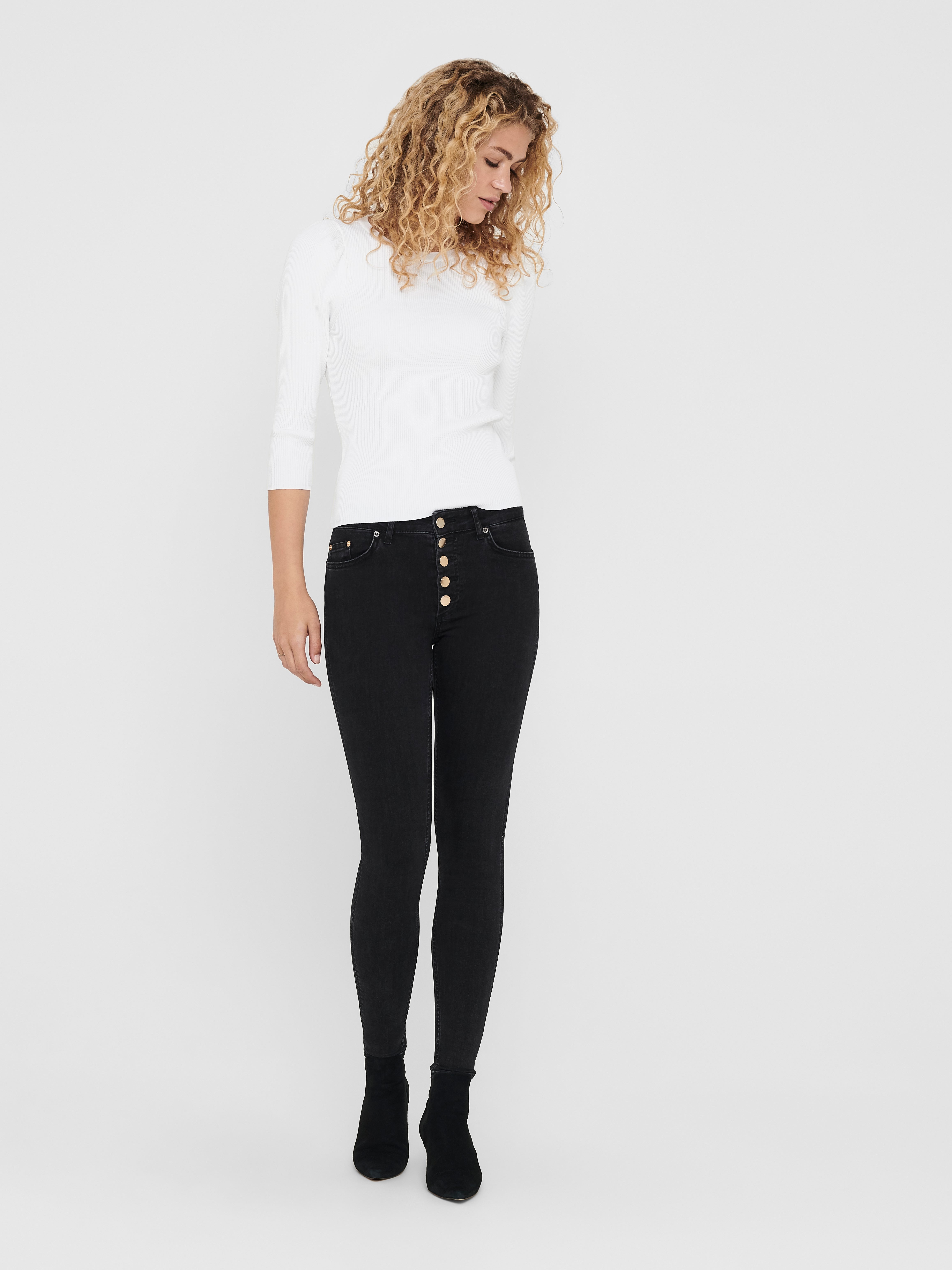 ONLBOBBY Mittlere Taille Skinny Fit Jeans Black