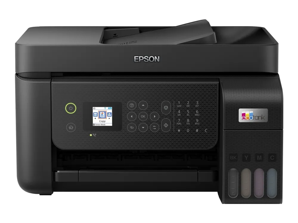 Epson EcoTank ET-4800 - Multifunktionsprinter - farve - blækprinter - kan genopfyldes - A4 (medie) - op til 10 spm (udskriver) - 100 ark - 33.6 Kbps - USB, LAN, Wi-Fi - sort