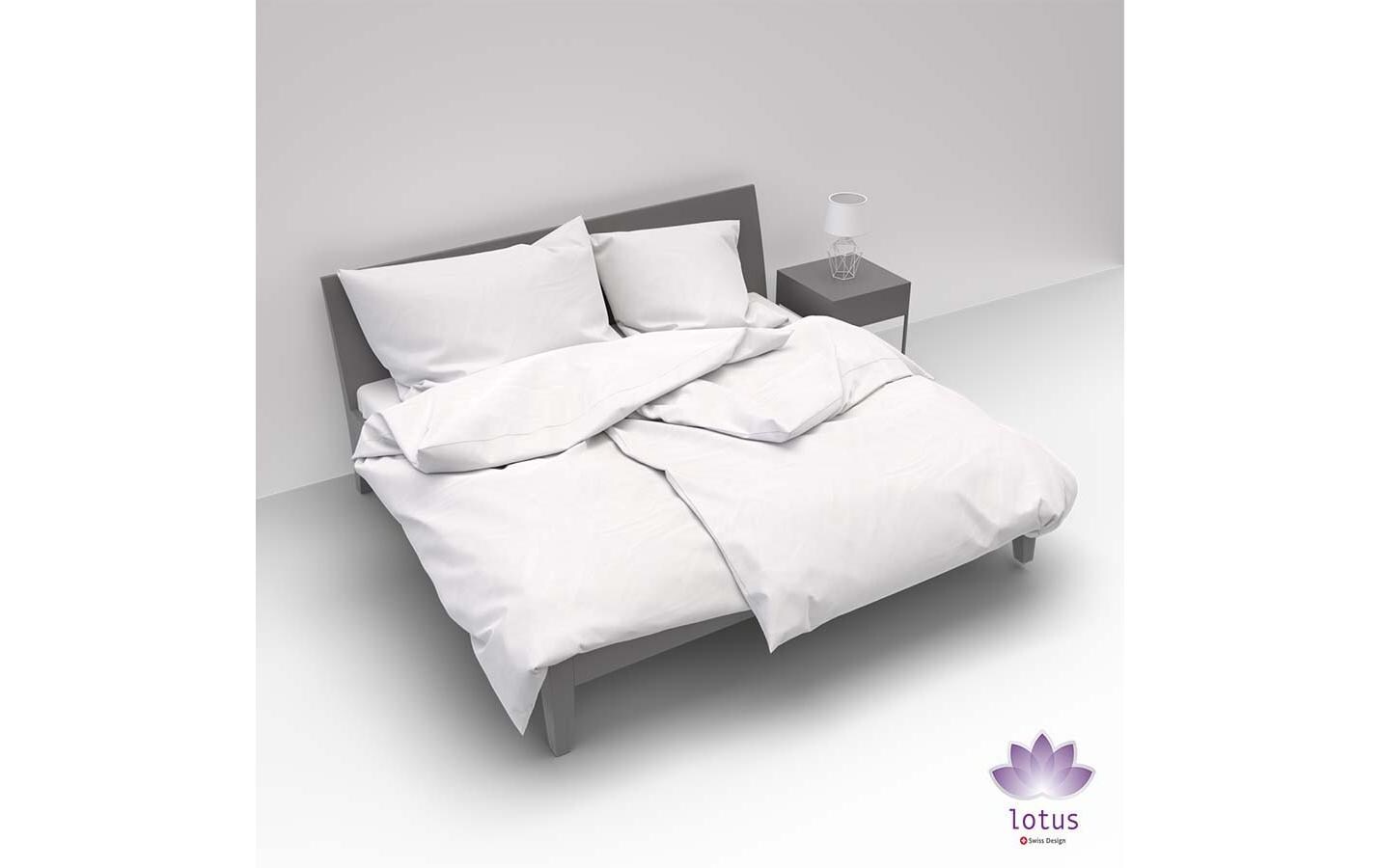 Duvetbezug Satin Uni 200 x 210 cm, WeissSatin-Bettwäsche