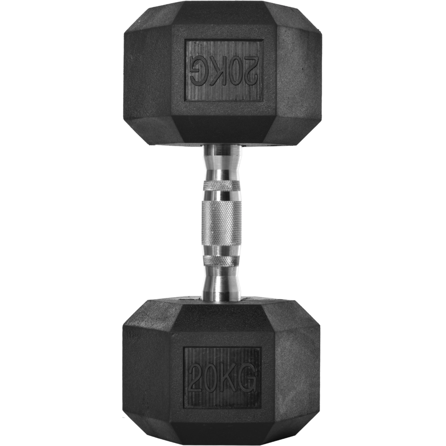 HOMCOM Gummihantel 20 kg sechseckig schwarz