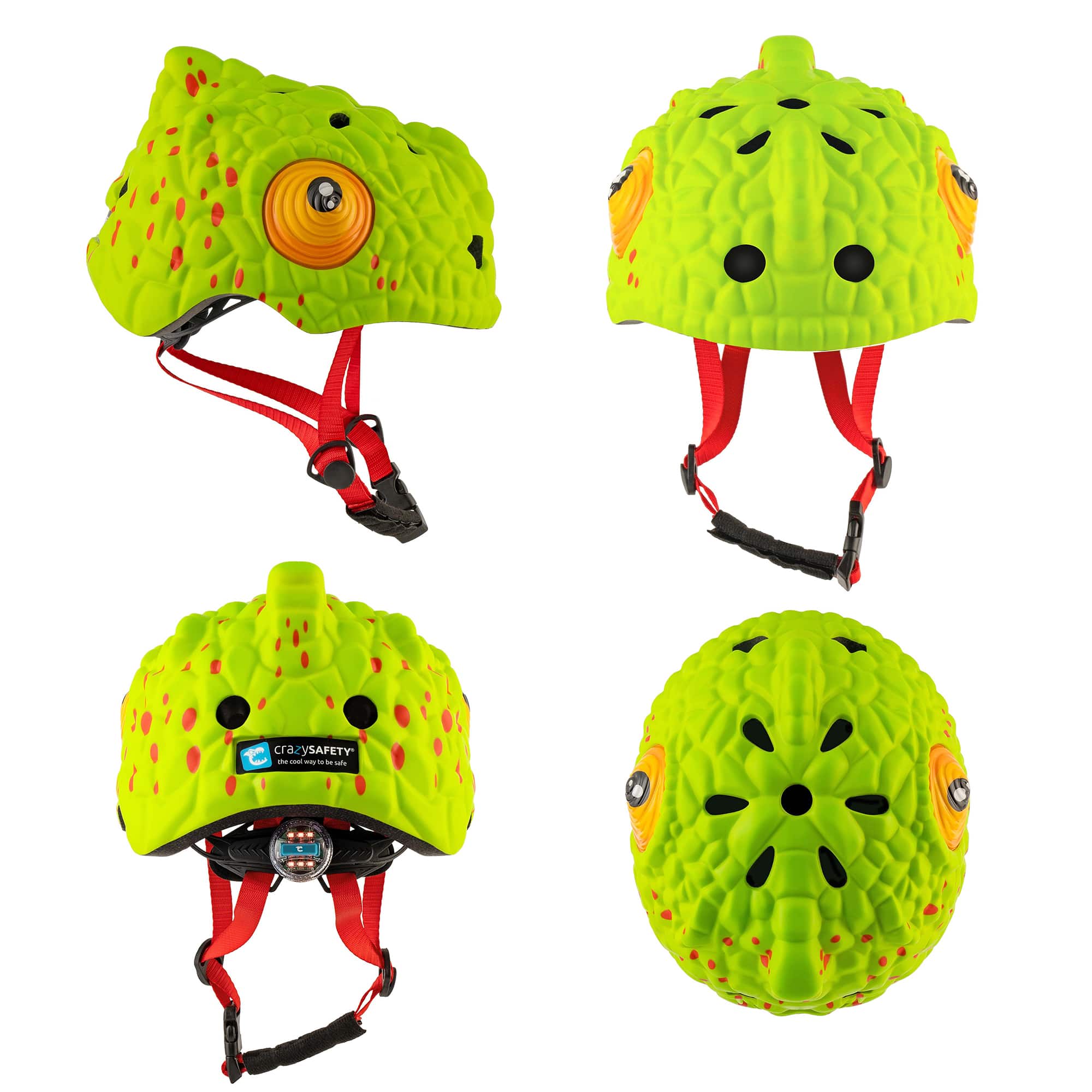 Casco De Bicicleta Crazy Safety Camaleón
