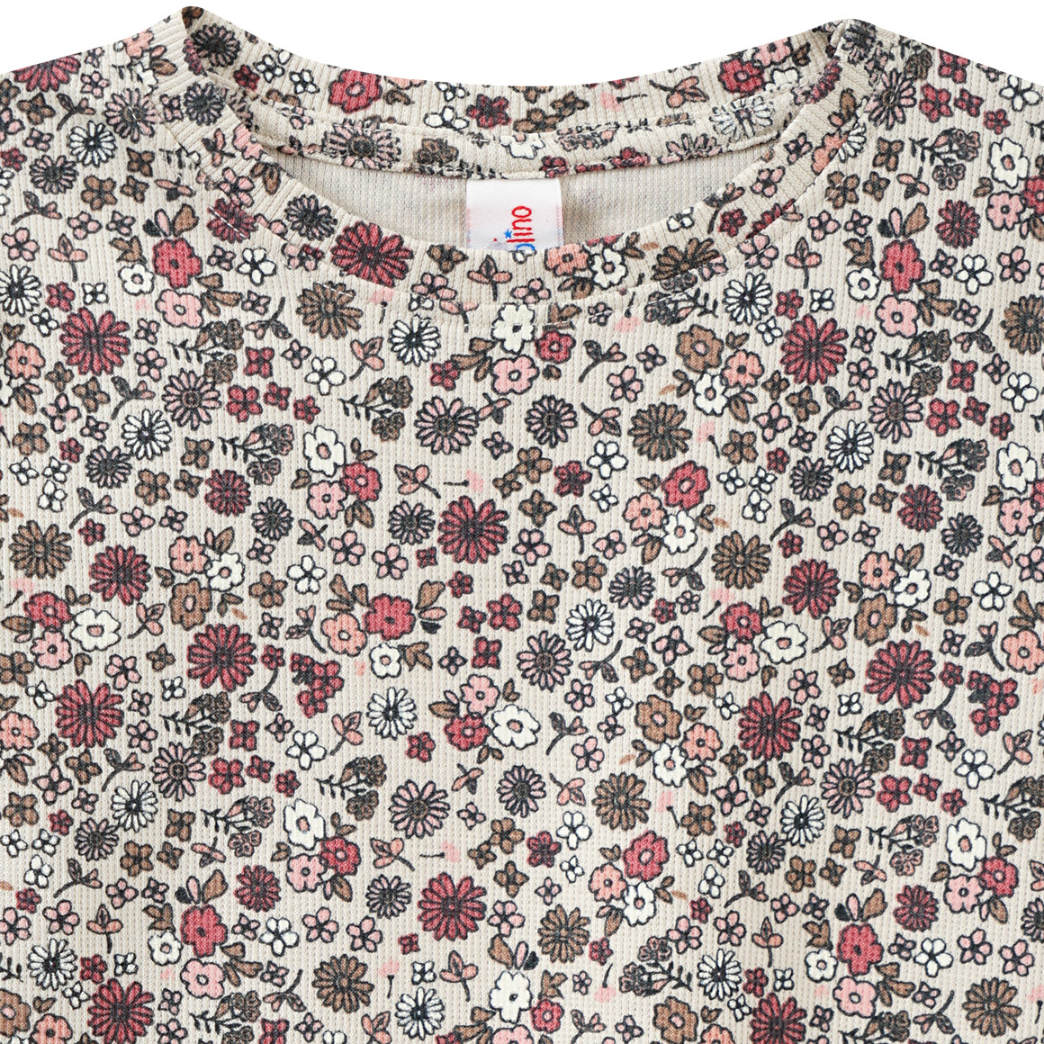 Topolino Mädchen T-Shirt mit Rippstruktur beige / rosa