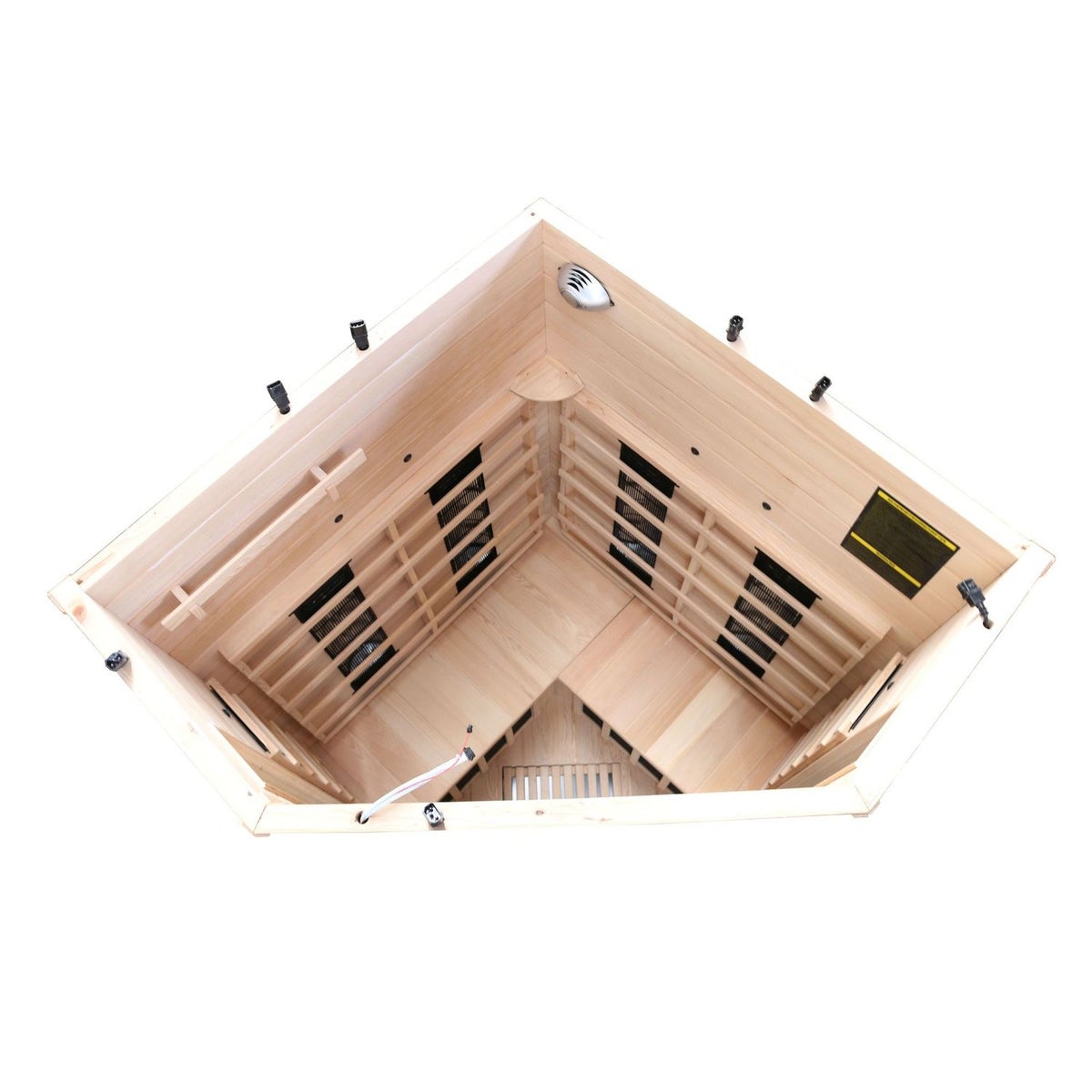 Dewello® Infraroodcabine Infraroodsauna LAKEFIELD 3 120 cm x 120 cm incl. 5 full spectrum emitters, 5 koolstof emitters, 2 personen