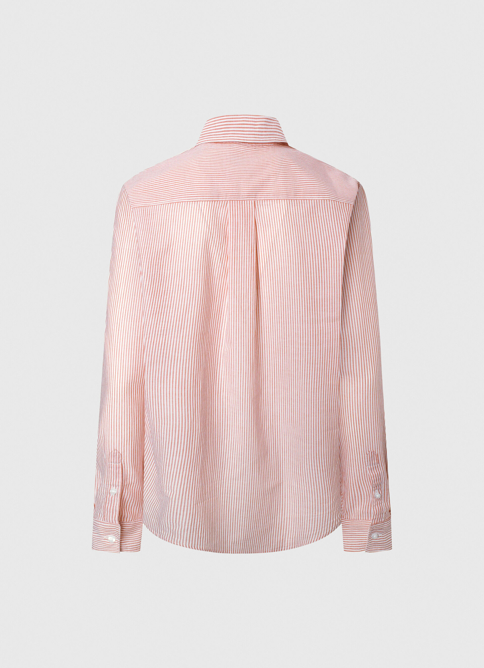 CAMISA DE ALGODÃO VOILE LISTRADA - vermelho estúdio