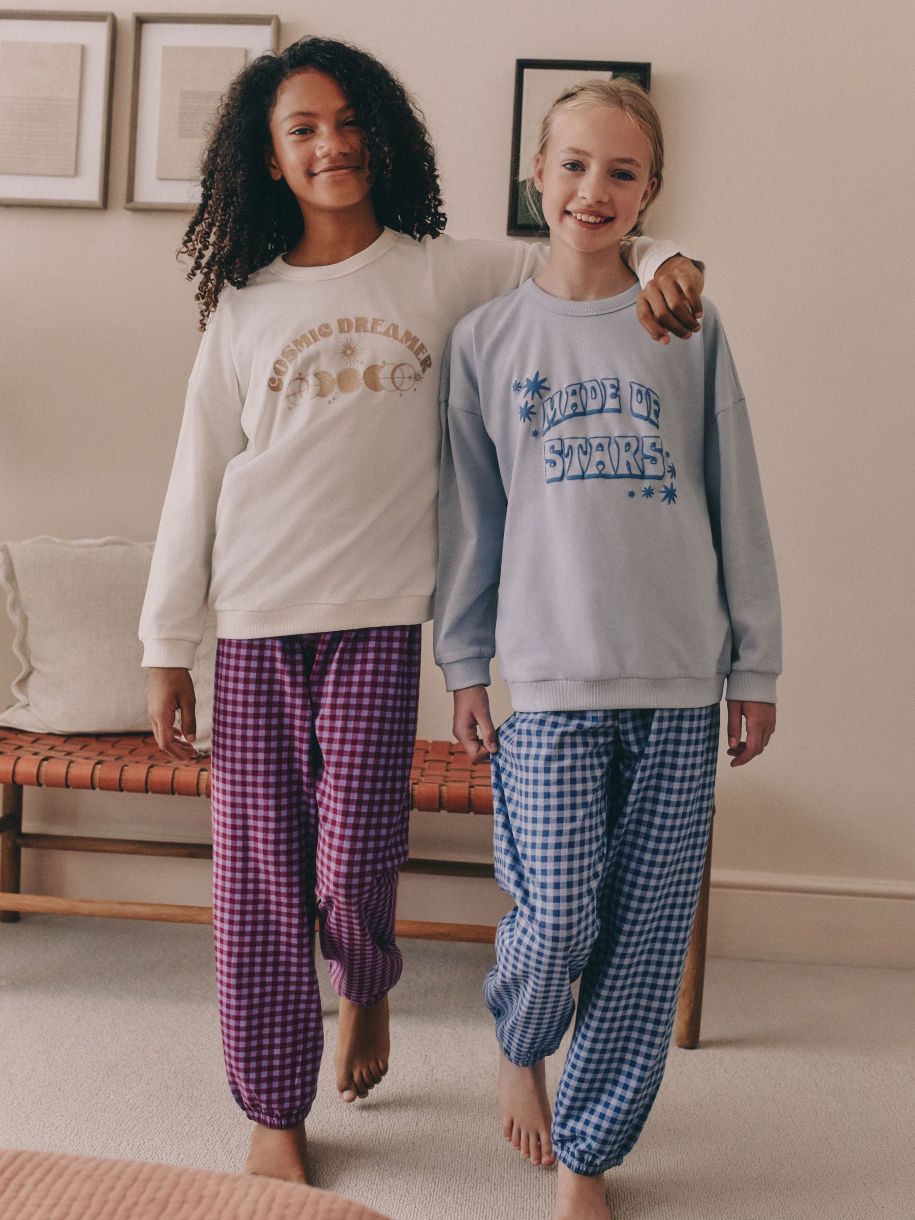 Blue/Ecru Cosmic - Verpakking van 2 pyjama's met joggingbroek (3 - 16 jr)