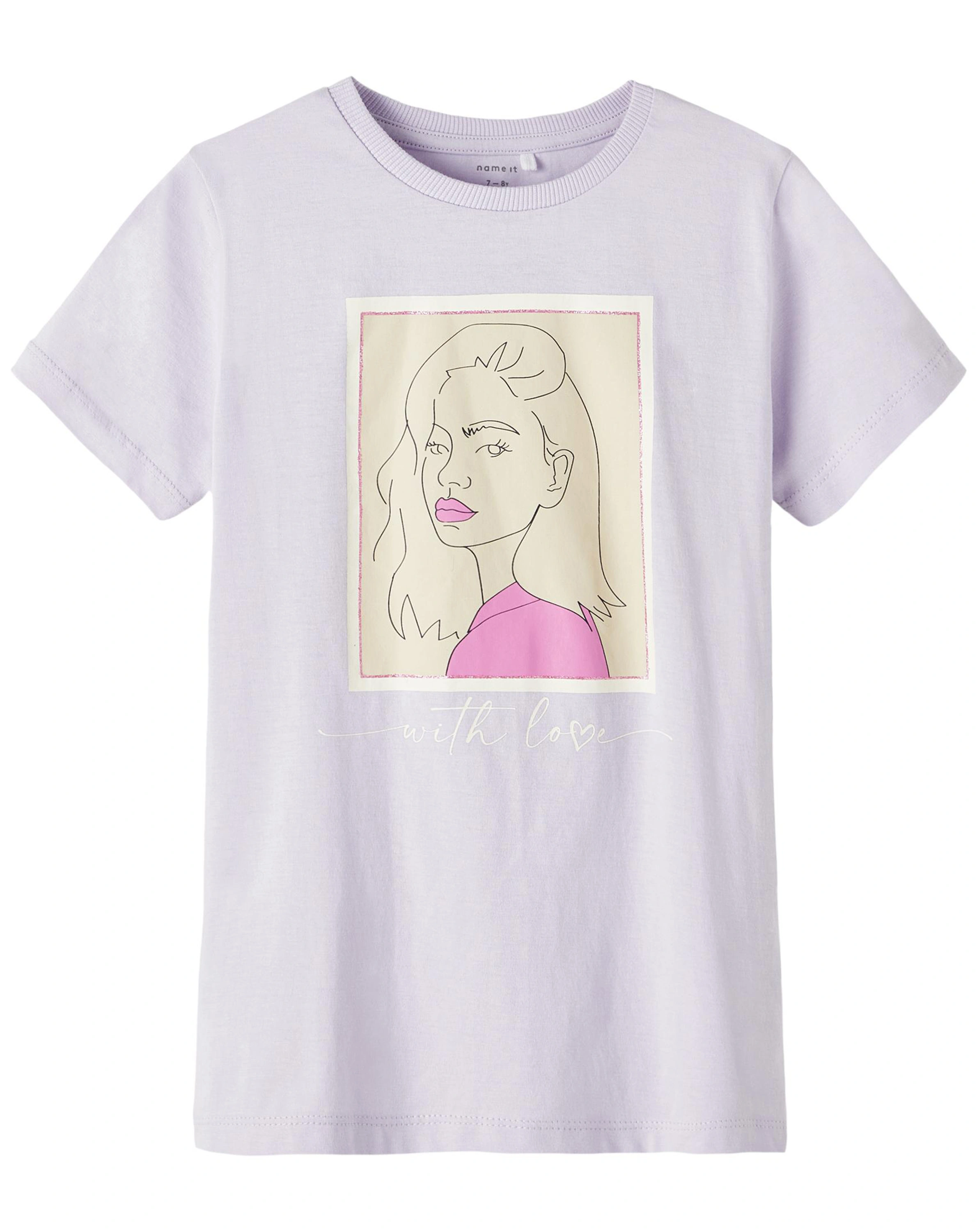 T-Shirt NKFBRIGITA - WITH LOVE in purple heather