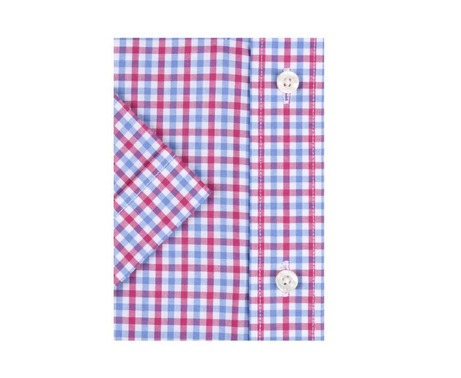 Chemise coton Rose bleu et blanc - Poche poitrine - CULLEN MC