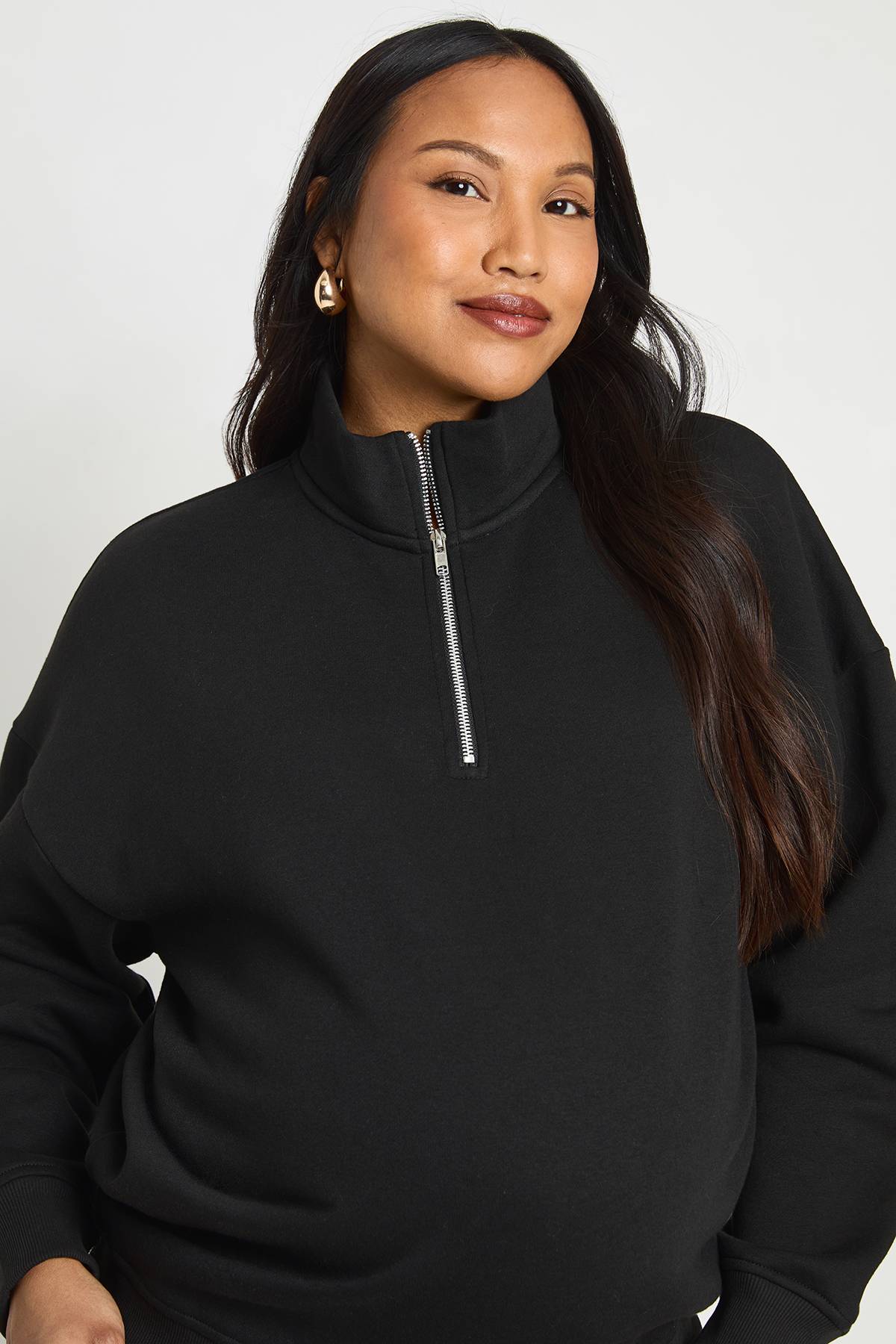 boohoo Sweat De Maternité Oversize À Demi-zip
