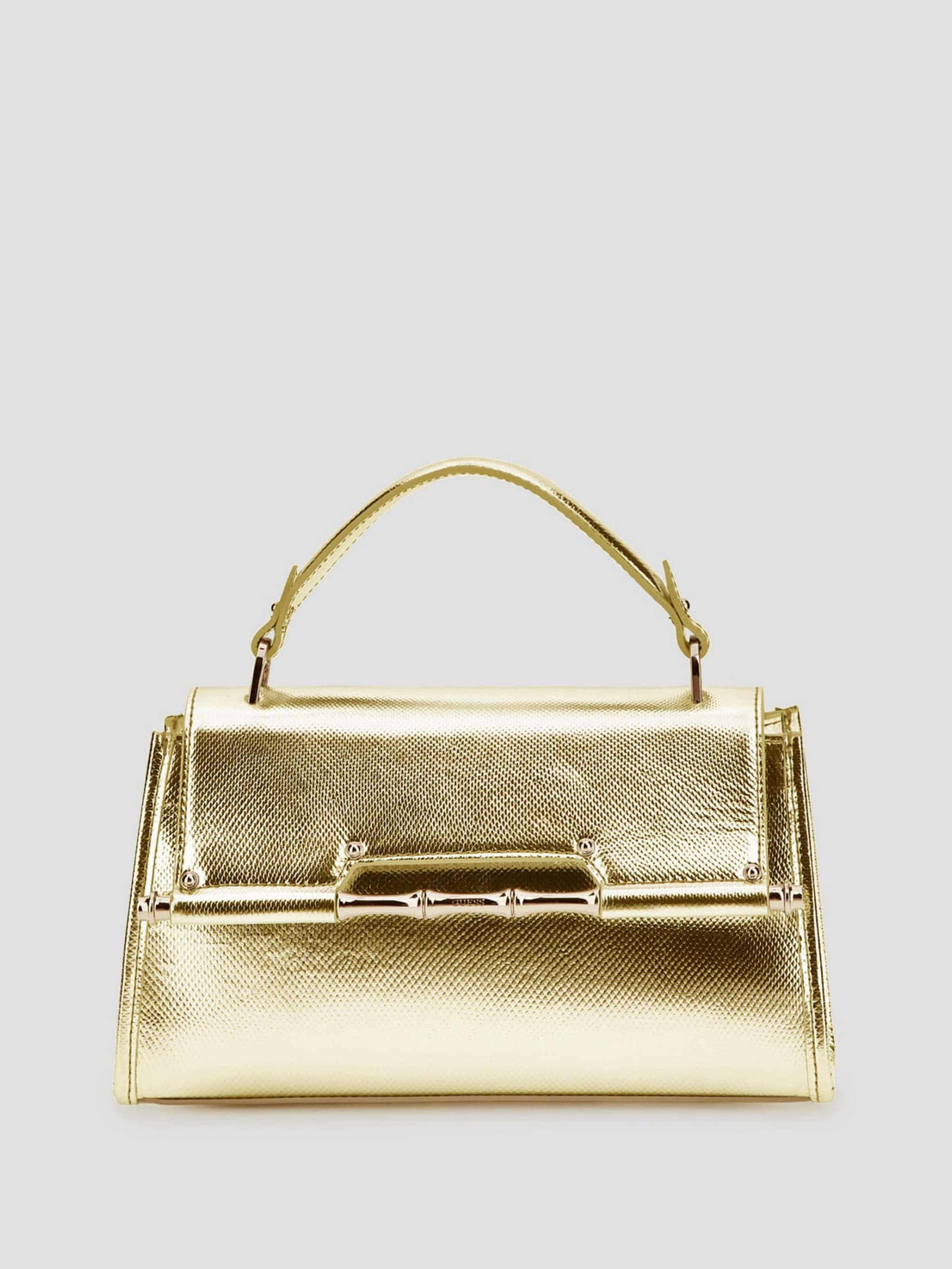 Bolsa de mão Iris em couro metálico