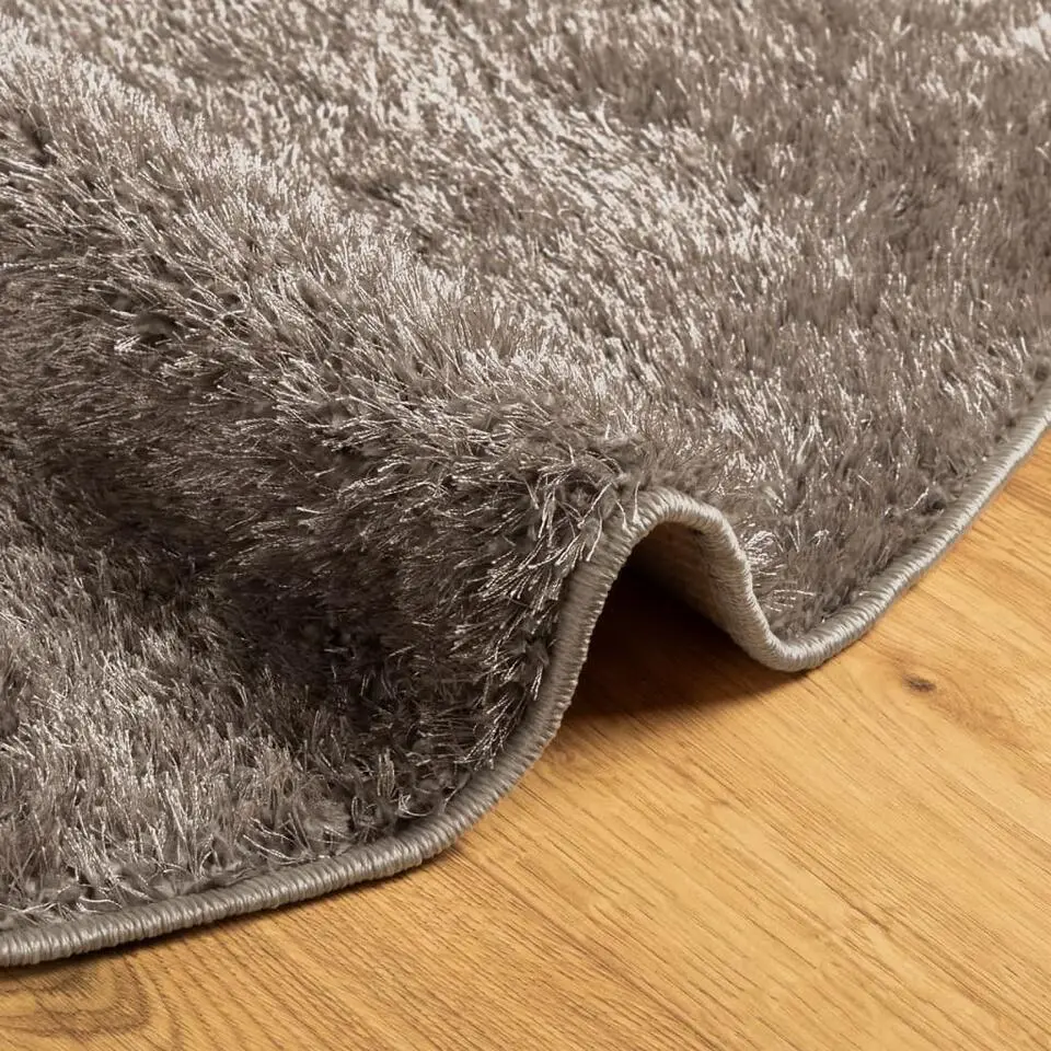 vidaXL - Vloerkleed - Grijs - Polyester - Ø 160 cm