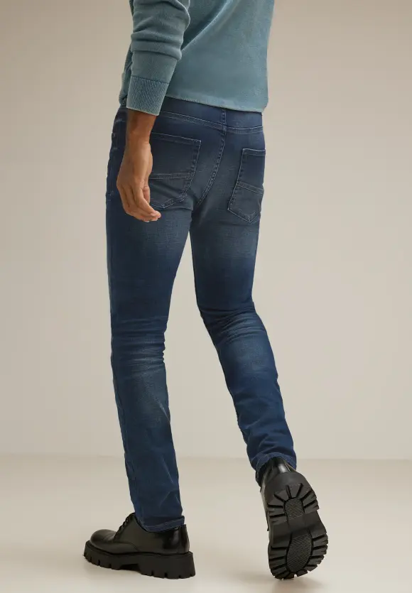 Slim Fit Jeans - dark indigo random wash