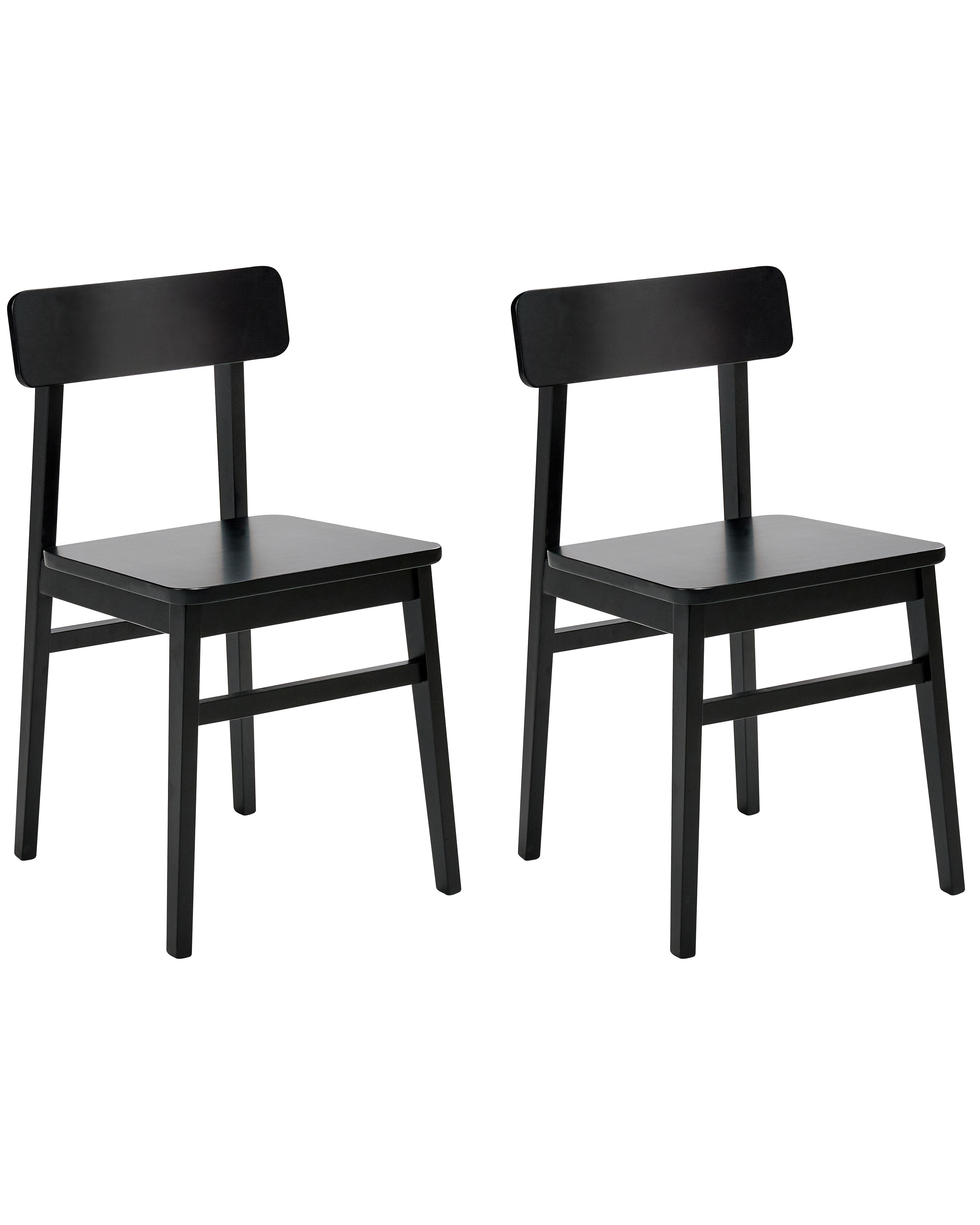 Set van 2 eetkamerstoelen GORRE Hout Zwart
