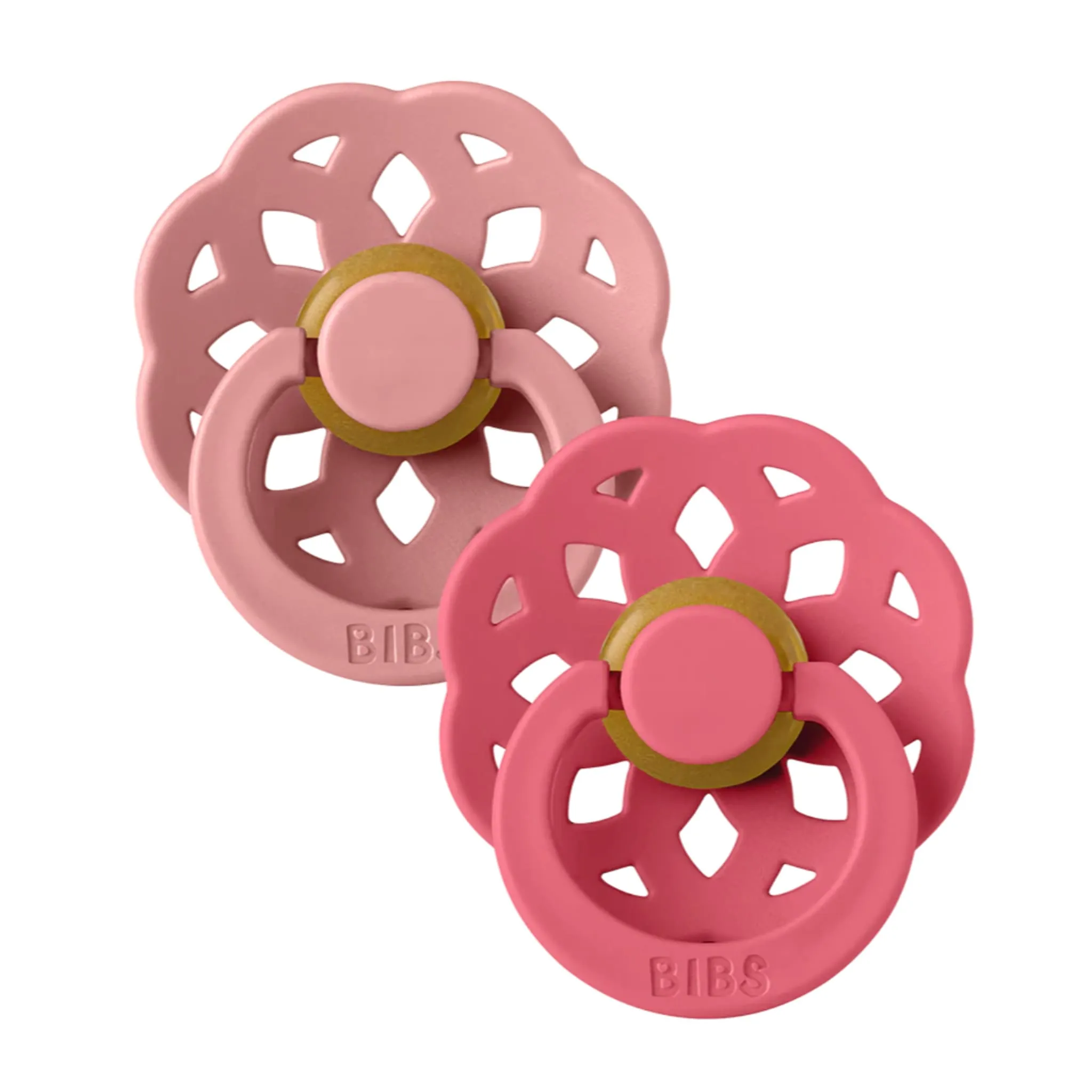 Bibs Suce Boheme 6-18m Paquet de 2 - Rose  Corail (Grandeur 2)
