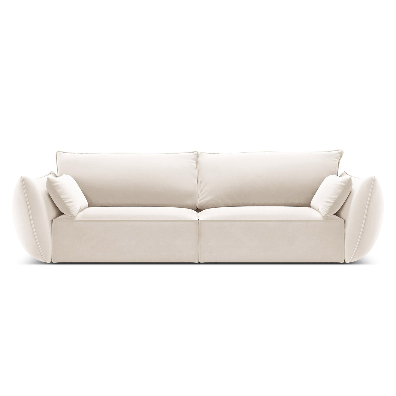 Mazzini Sofas Canapé Velours Vanda 3 Places beige clair - 208x100x85 cm