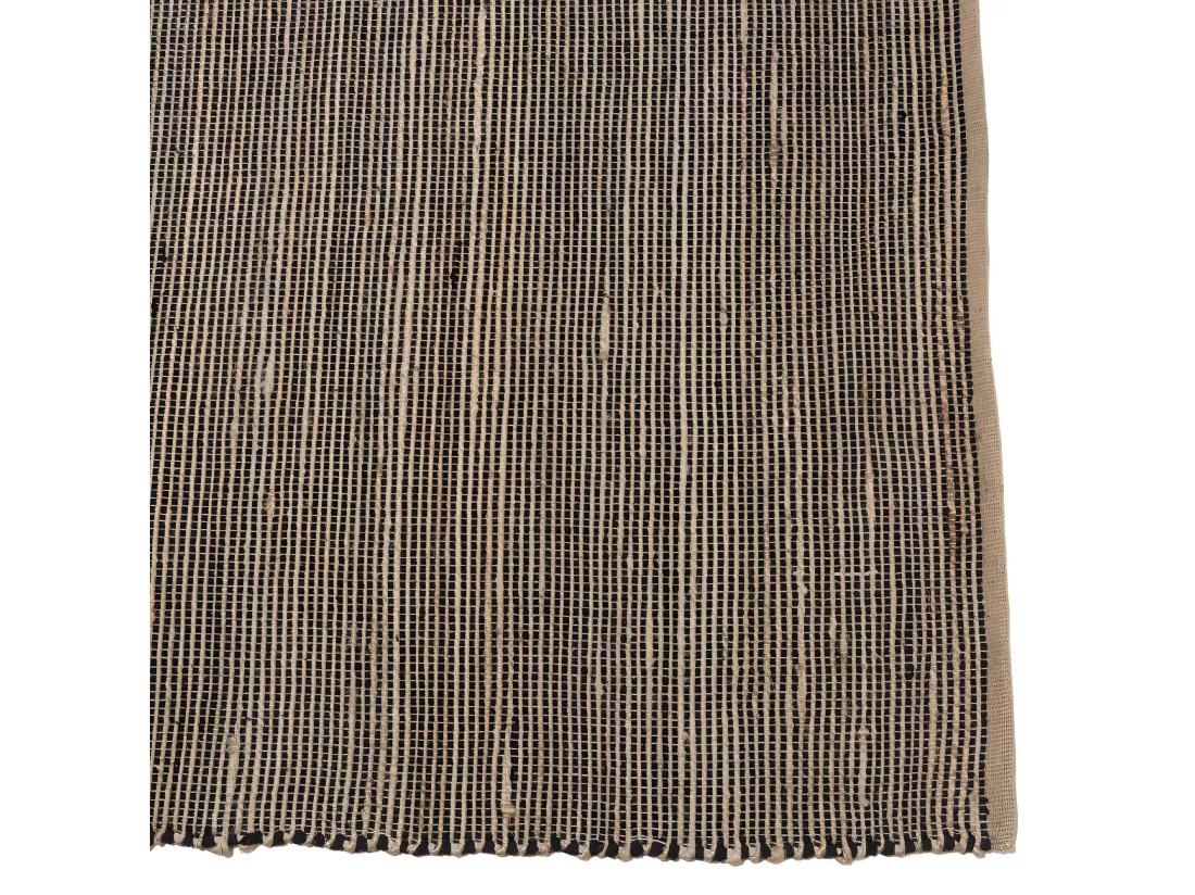 QUENTIN - Tapis rect. 200x290cm en jute et coton couleur sable et noir