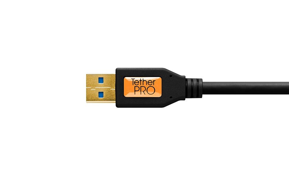 Kabel TetherPro USB 3.0 to Micro-B, 4.6m SchwarzUSB 3.0 zu USB Micro-B mit rechtwinkligem Stecker