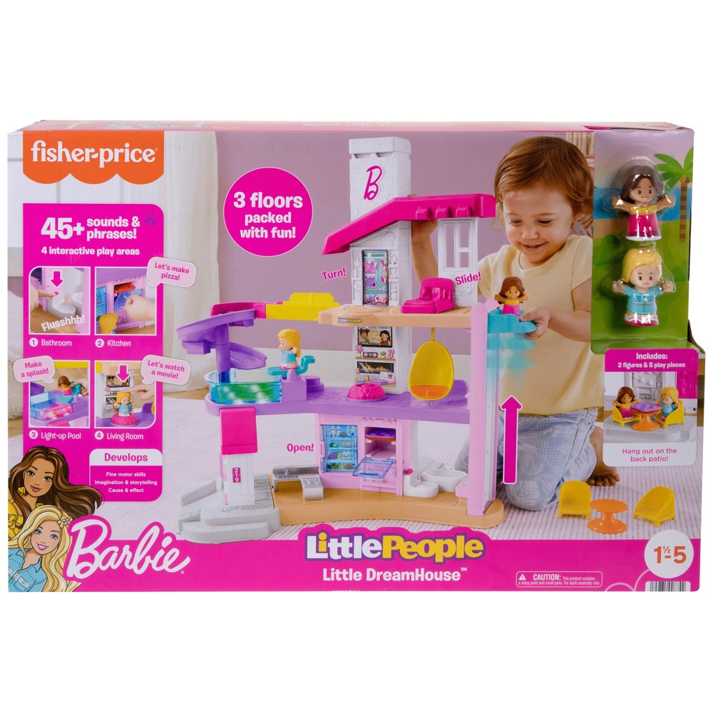 Fisher-Price Little People Barbie Little DreamHouse Spielset, Figuren und Zubehör