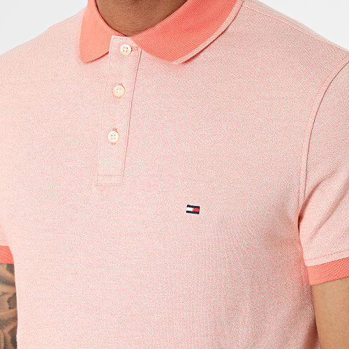 Polo Manches Courtes Mouline Tipped 1665 Orange Chiné