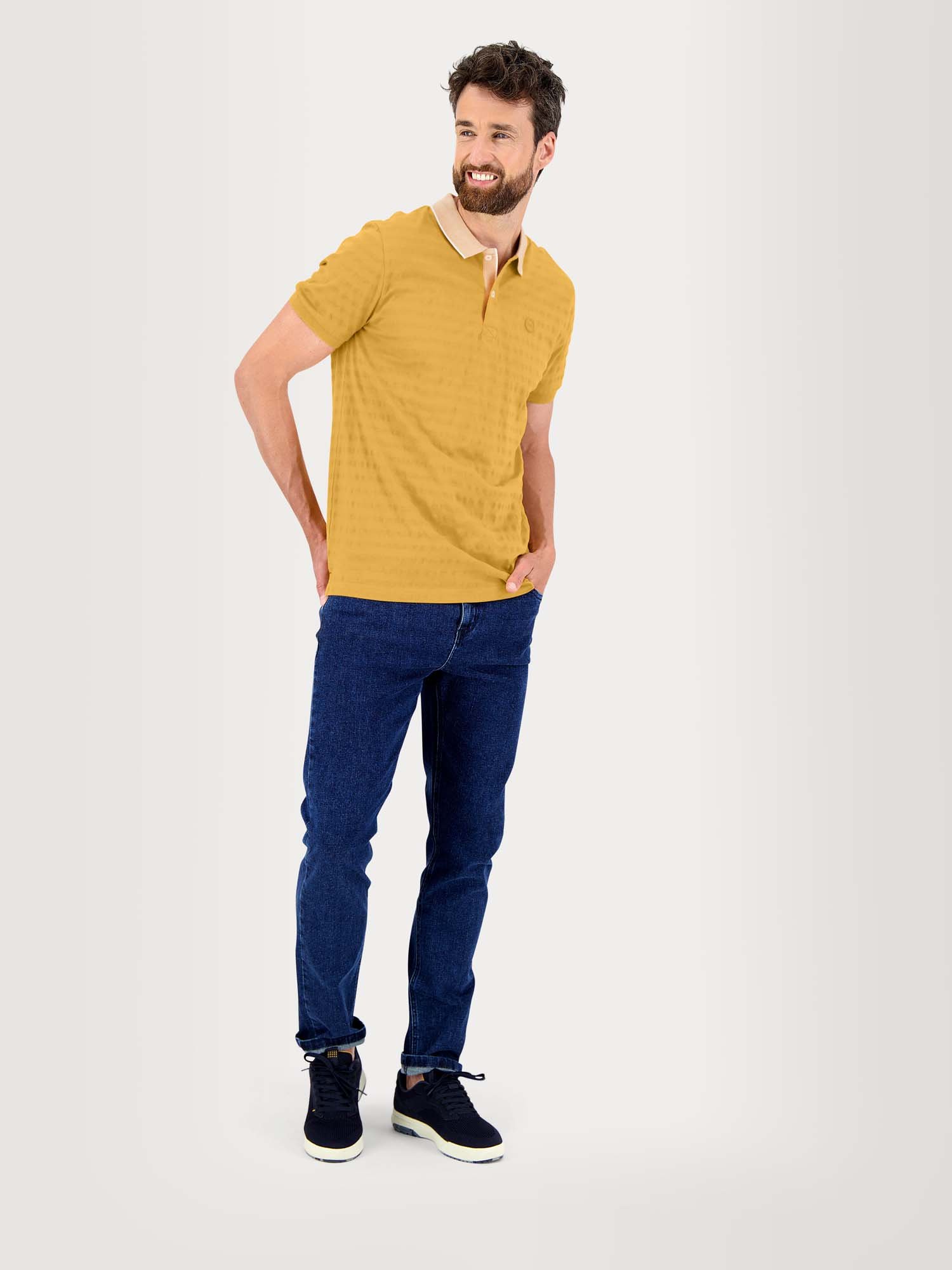 Polo Homme Manches Courtes Jersey Coton Jaune