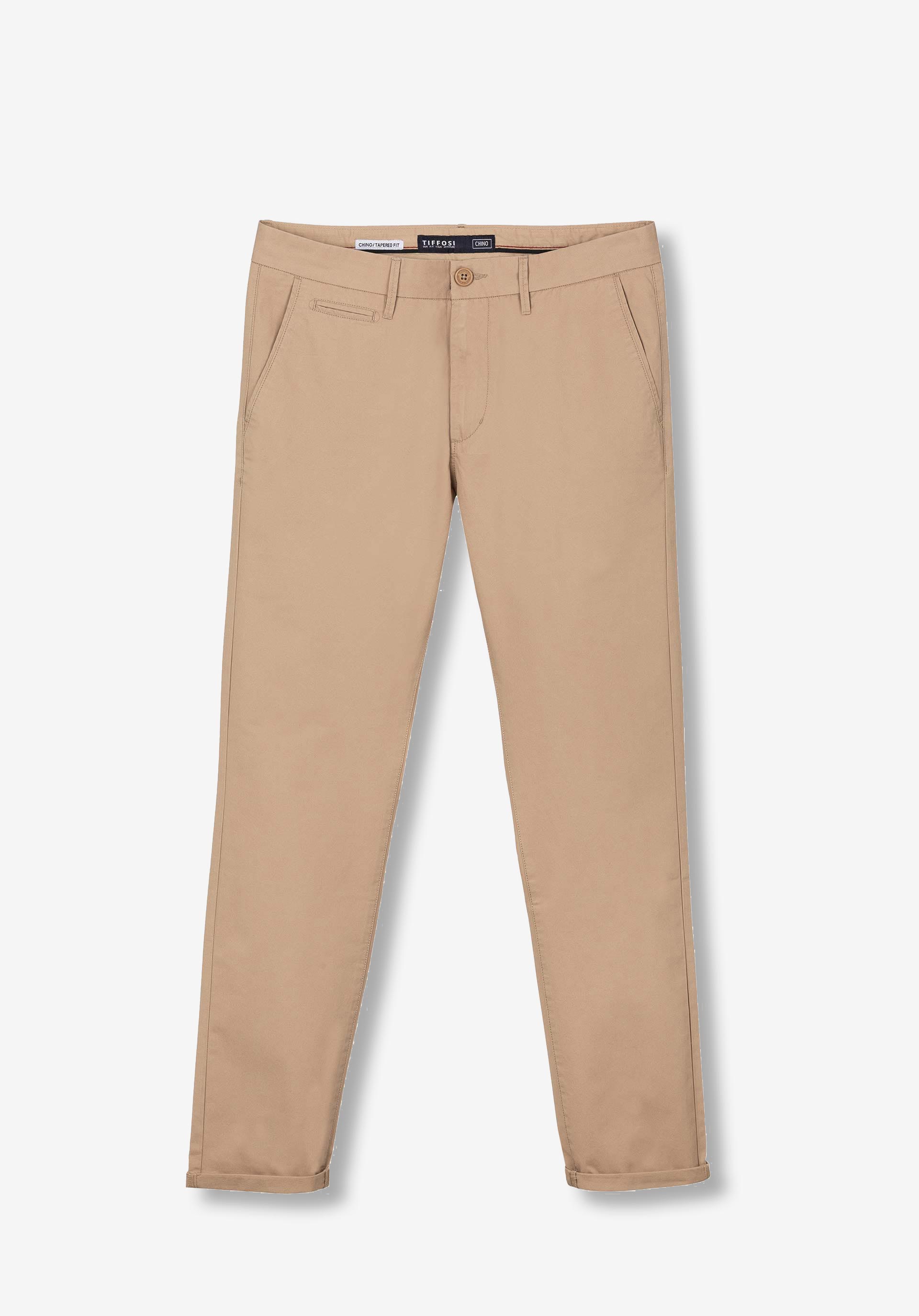 Calças Tapered Fit Bege