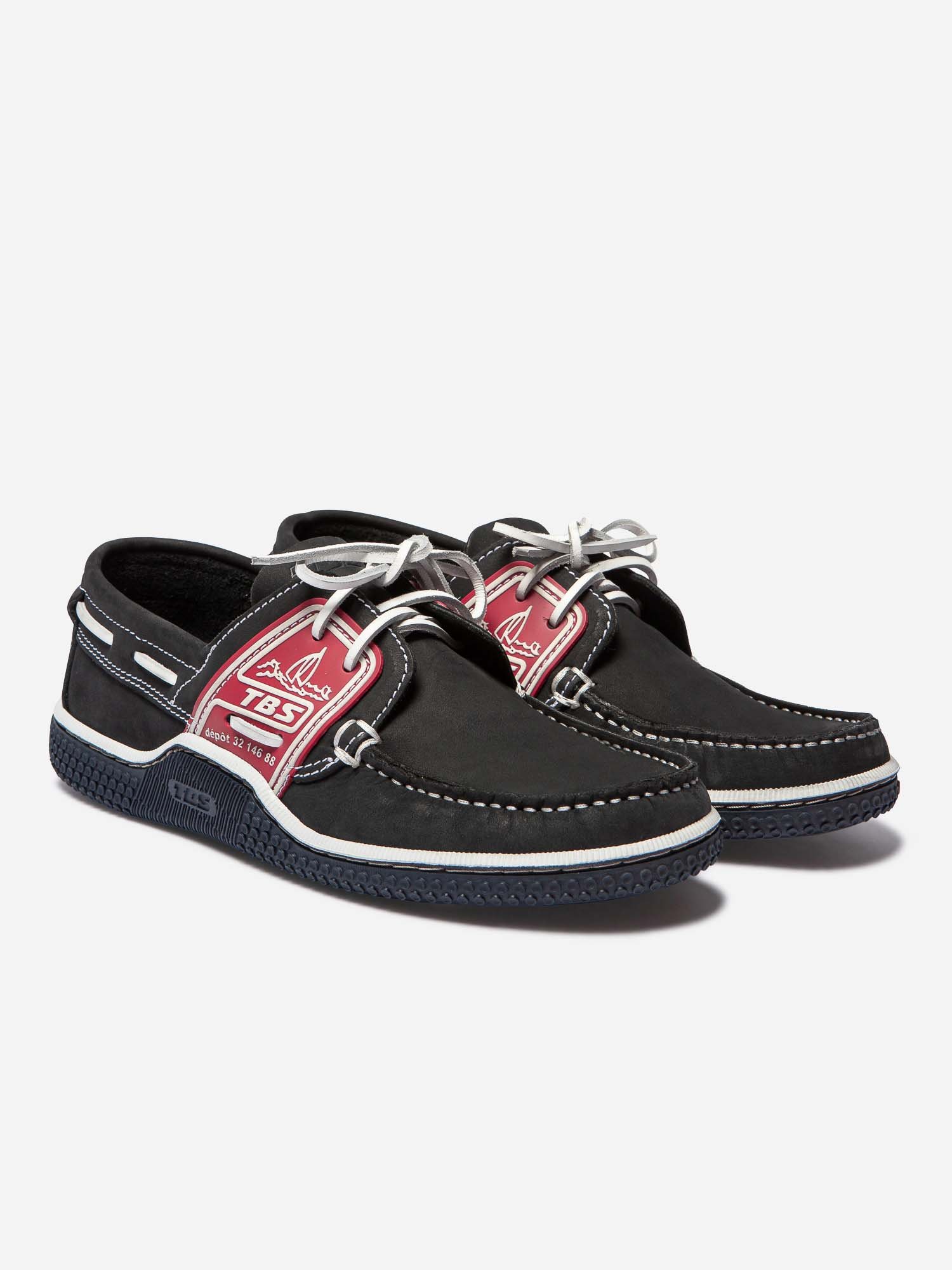 Chaussures Bateau Homme Semelle Grip Cuir Marine