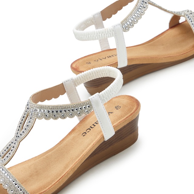 Vivance Sandalette »Sommerschuh«  Sandale, Sommerschuh mit Glitzerdetails und elastischem Riemchen VEGAN