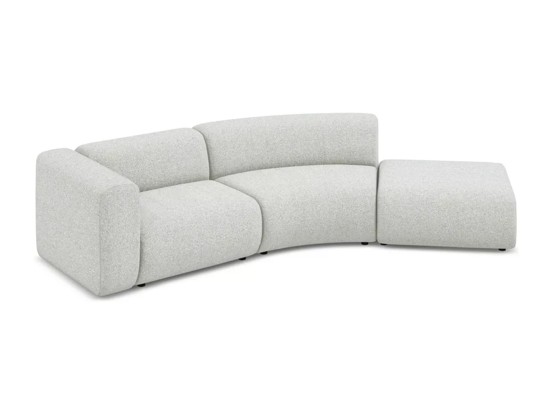 Canapé modulable 4 places droit en tissu texturé - beige - EKAHI