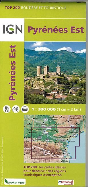 IGN - TOP 206 PYRENEES EST ECHELLE 1 200 000