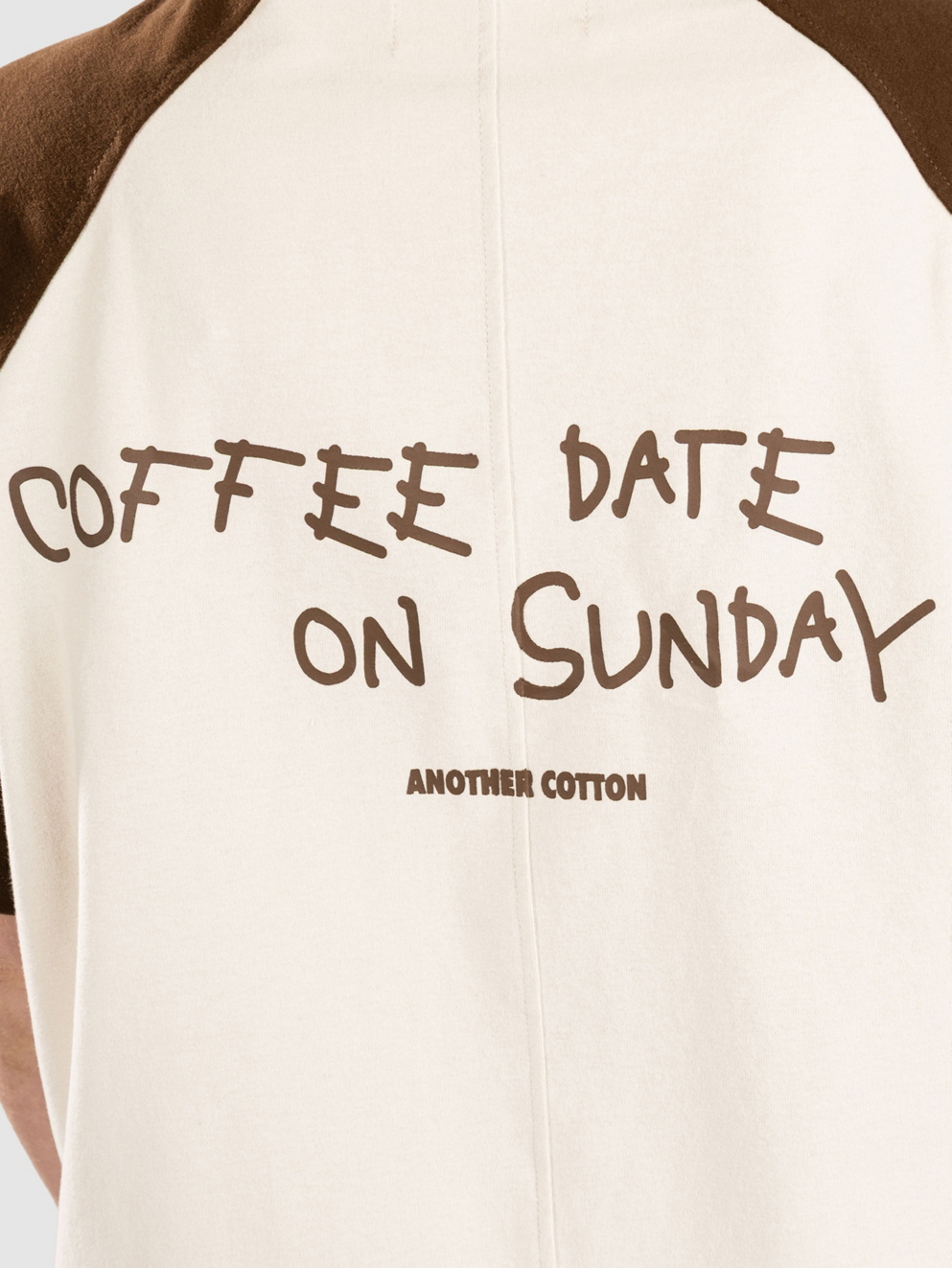 Another Cotton Lab Coffee Date Oversized Raglan T-Shirt white