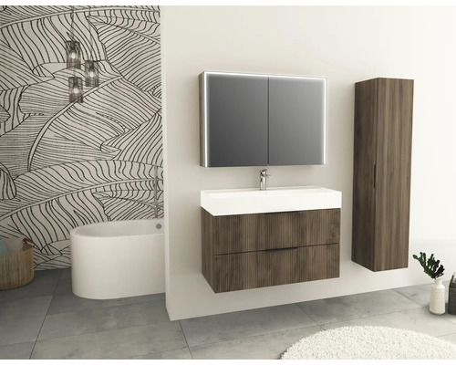 Jungborn QUATTRO/SEDICI hoge kast, BxHxD 35 x 160 x 35 cm, frontkleur: mat notenhout, 55710