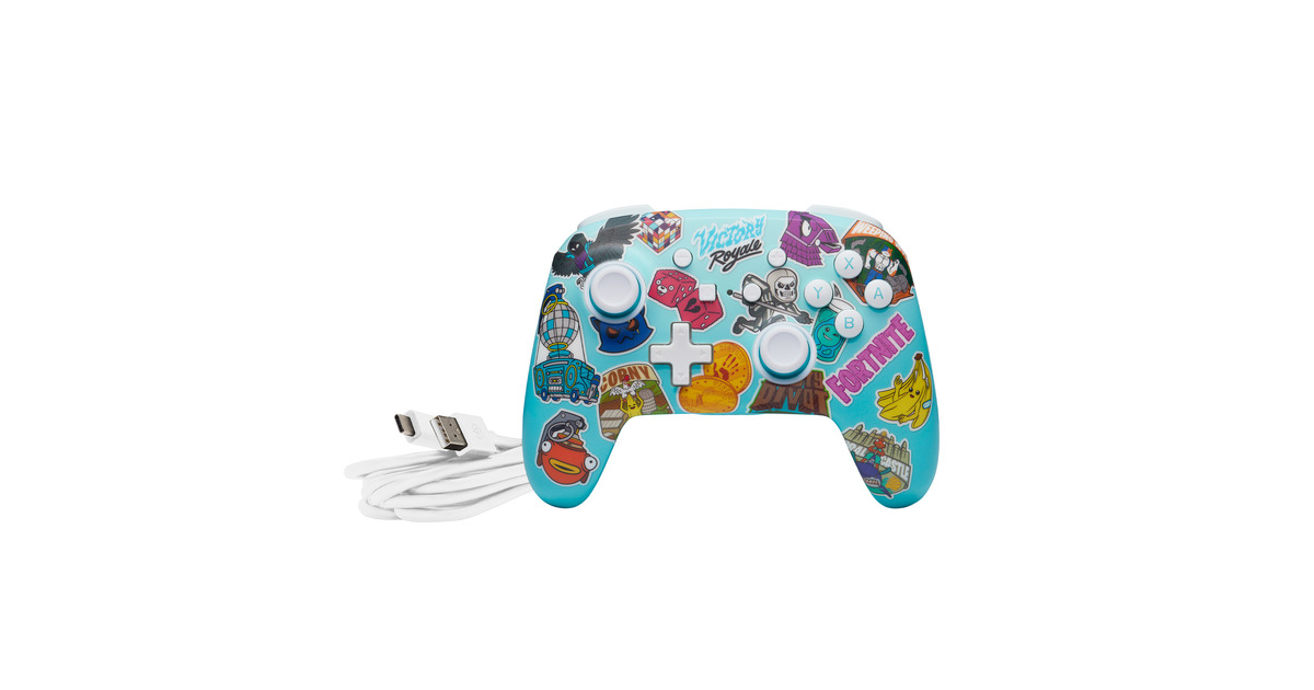 PowerAGeavanceerde draadloze controller voor Nintendo Switch - Fortnite-stickerwaanzin