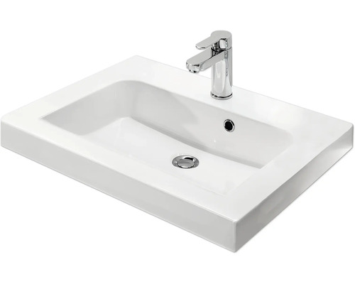 Pelipal Sunline 108 badkamermeubelset, BxHxD 100 x 200 x 46 cm, frontkleur: Riviera eiken, 4-delige badkamermeubelset met wastafel en badmeubel van wit mineraalmarmer, spiegelkast met LED-verlichting, wandkast