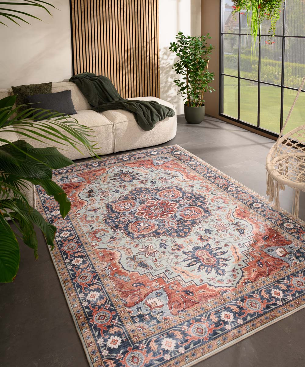 Heritaged Vintage buitenkleed - Valenca Fino groen|blauw - 160x230 cm
