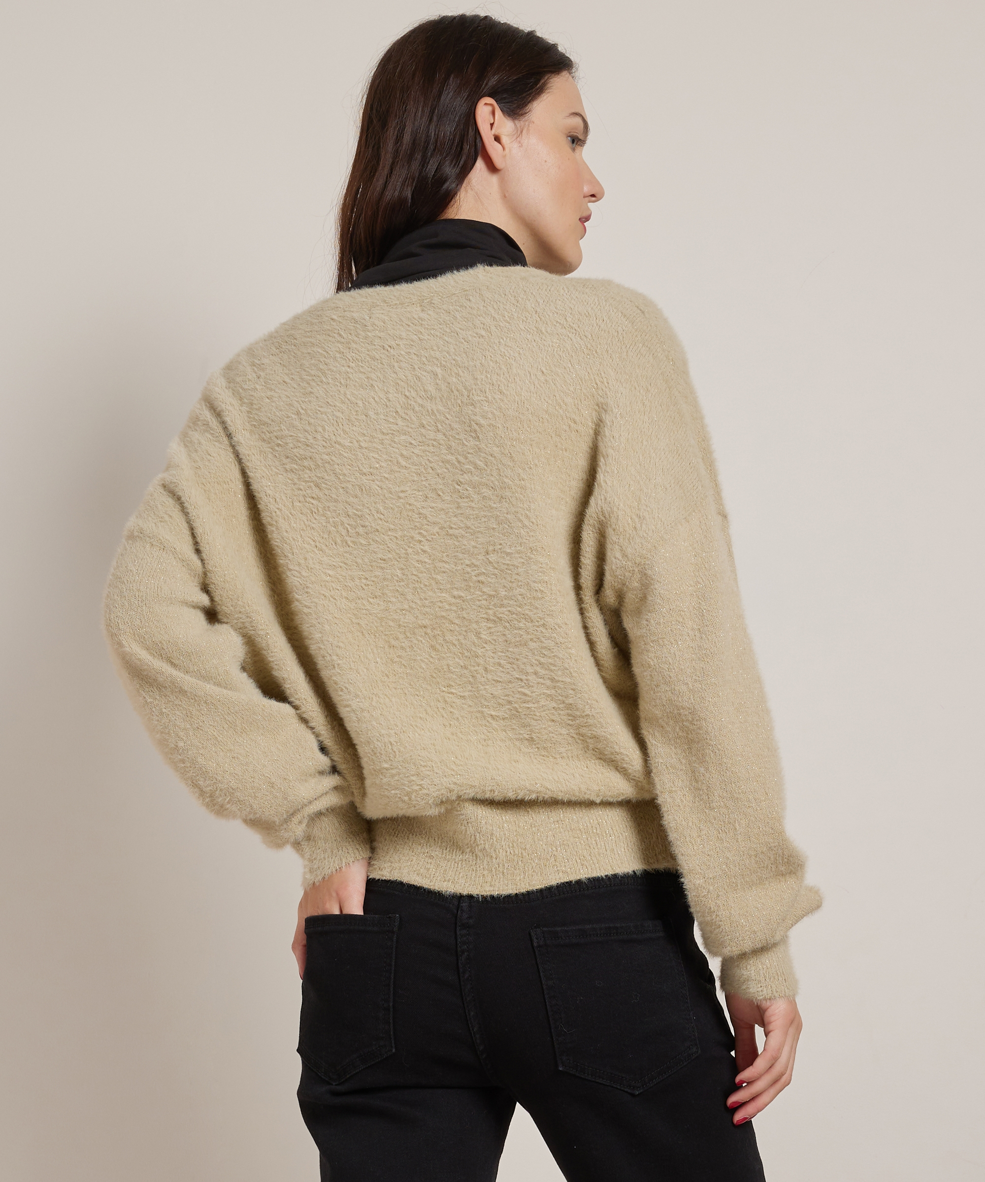 v-hals vest met knopen