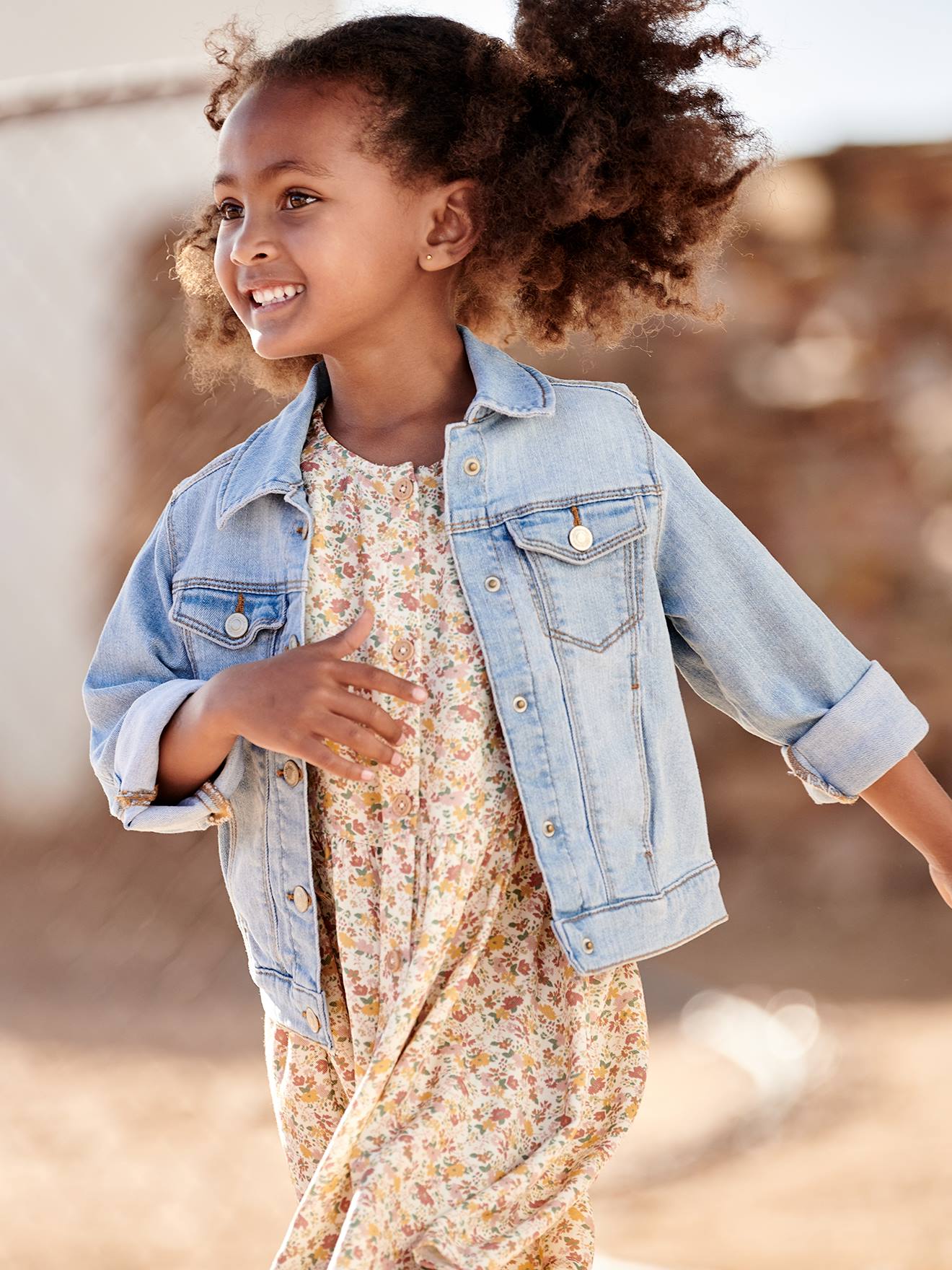 Jaqueta jeans personalizável para meninas, cor pedra