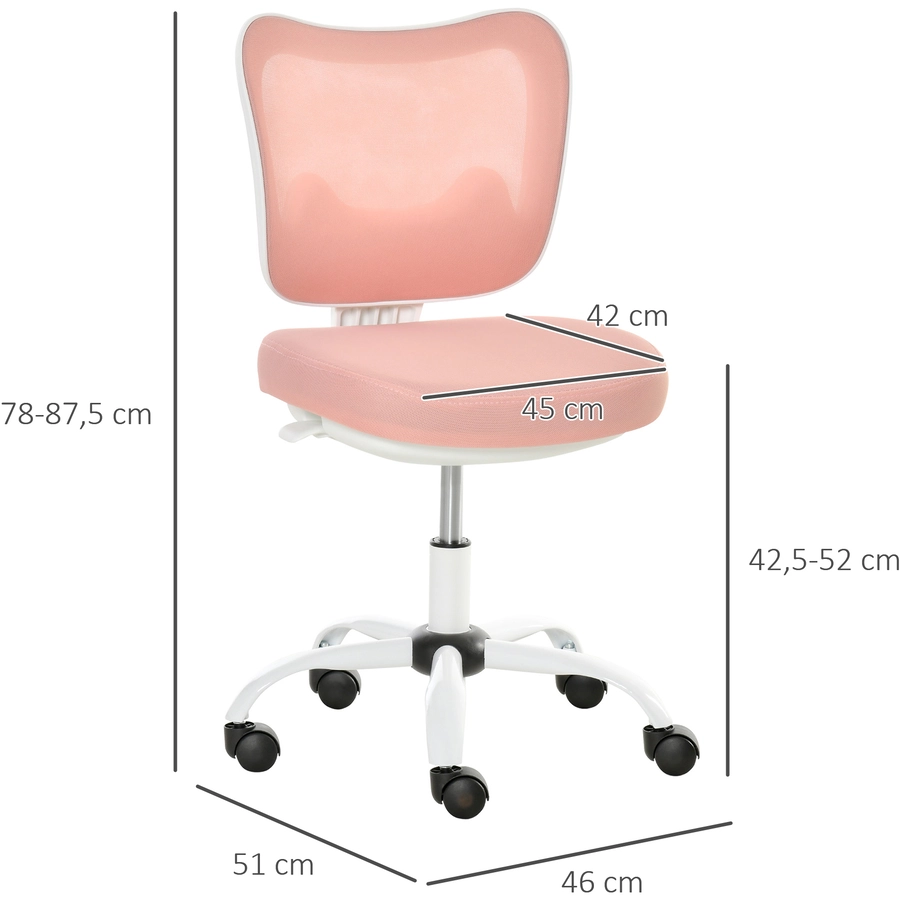 Vinsetto Bürostuhl Ergonomisches Liniendesign, ABS-Kunststoffgehäuse pink