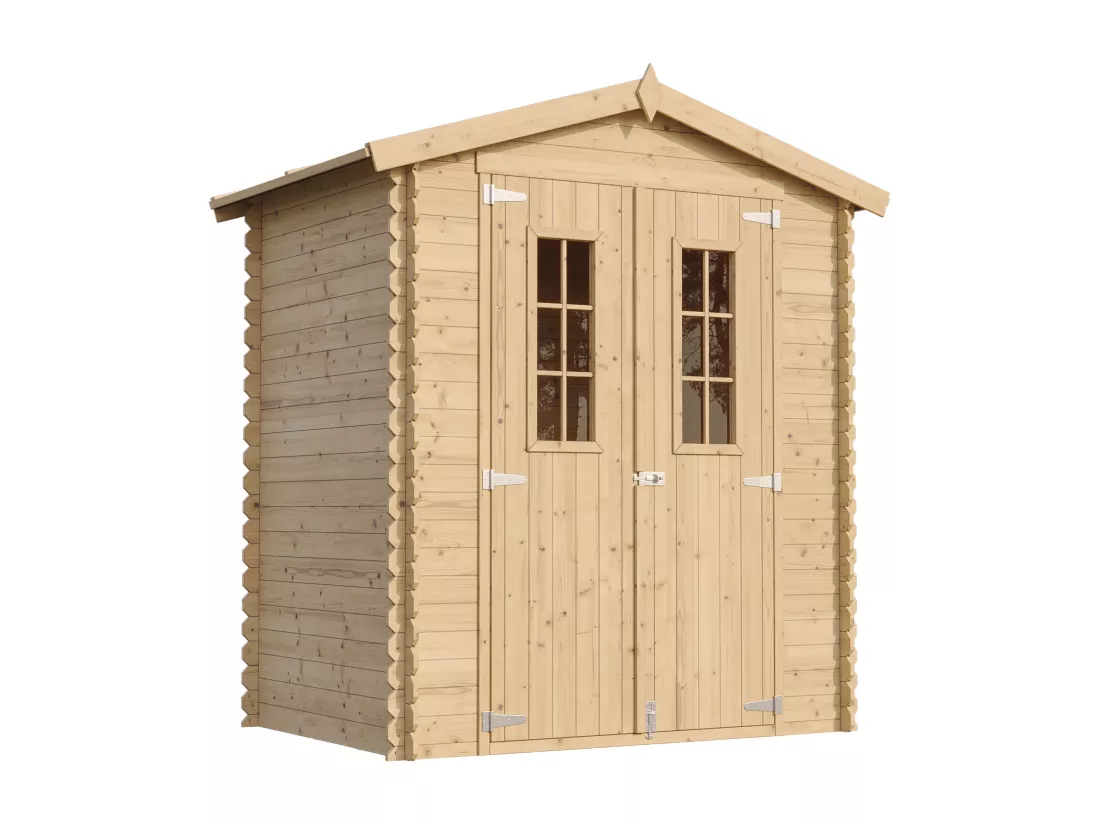 Abri de jardin en bois AVEC SOL TRAITÉ - I196xL136xH218 cm/ 1.98 - TIMBELA M367C+M367G